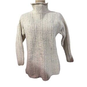 Cape Isle Knitters High Neck Sweater Size Large Angora Wool Blend Size Large